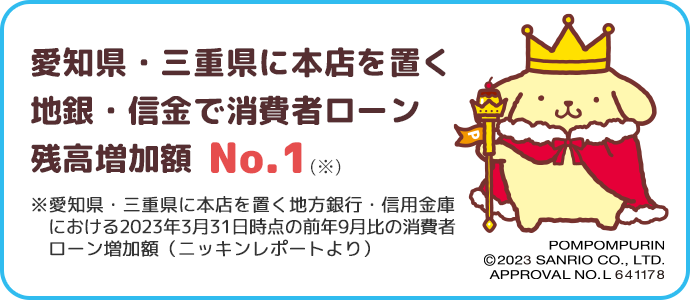 愛知県・三重県に本店を置く地銀・信金で消費者ローン残高増加額 No.1